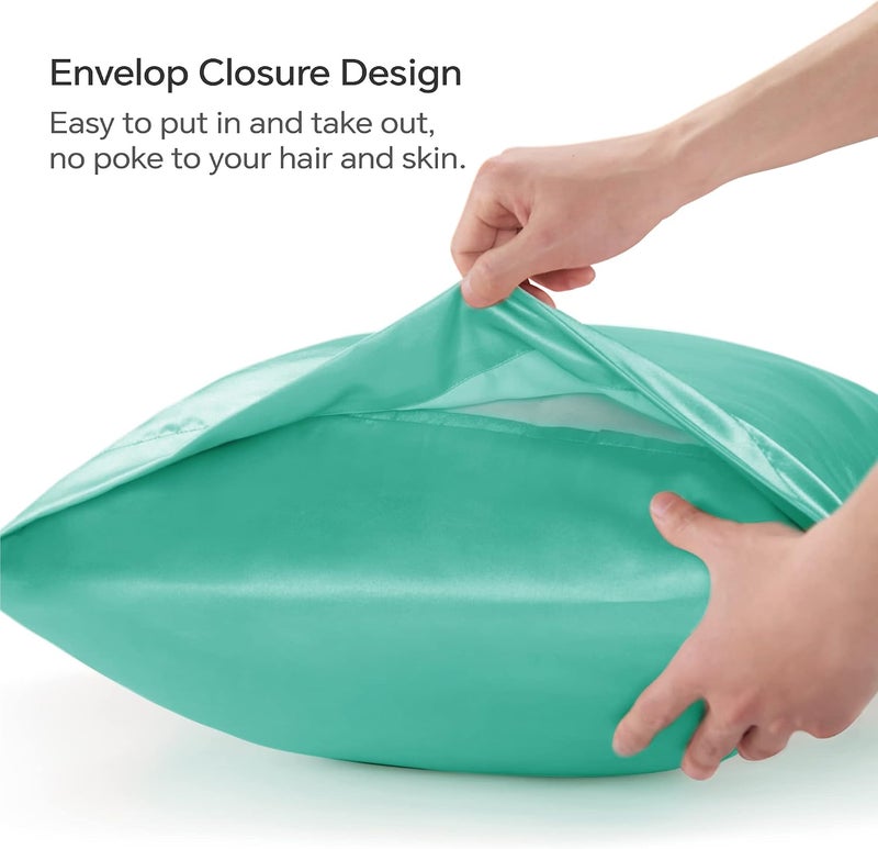 BEDELITE Bug proof seal Satin Body Pillow Cover, Super Soft and Cooling Body Pillow Pillowcase for Hair and Skin, Breathable Silky Full Long Pillowcase Cover(20"x54", Turquoise) Market need oriented construction - Image 4