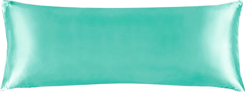 BEDELITE Bug proof seal Satin Body Pillow Cover, Super Soft and Cooling Body Pillow Pillowcase for Hair and Skin, Breathable Silky Full Long Pillowcase Cover(20"x54", Turquoise) Market need oriented construction - Image 1