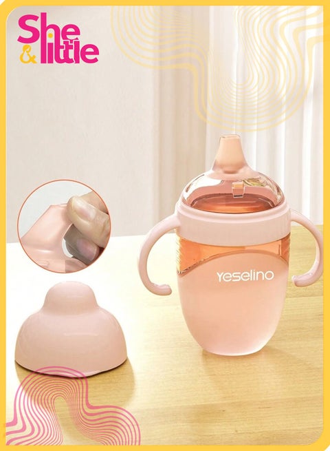 240ml Liquid Silicone Baby Bottle, Single Pack, Soft Nipple Anti-Colic Feeding Bottle for Newborns, Squeeze-to-Feed Training Cup, Leak-Proof, Portable, Ideal for Breastfeeding Combo