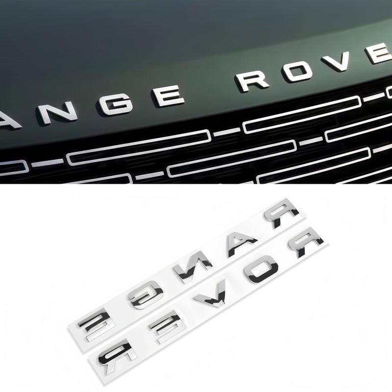 QOMAGO Car Emblem for Front Hood or Trunk lid Rear ABS Material Compatible with Range Rover car Badge car Style Replacement Gloss Silver - Image 3
