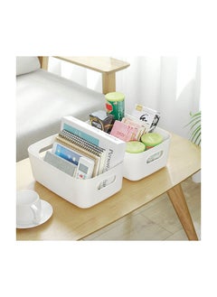 Excefore Plastic Storage Basket 6 Pcs Plastic Storage Boxes Multiple Colour Organisation Storage Baskets for Cupboard Kitchen Studio Bathroom Toy Home Tidy Open Storage Bins with Handles  - Image 3