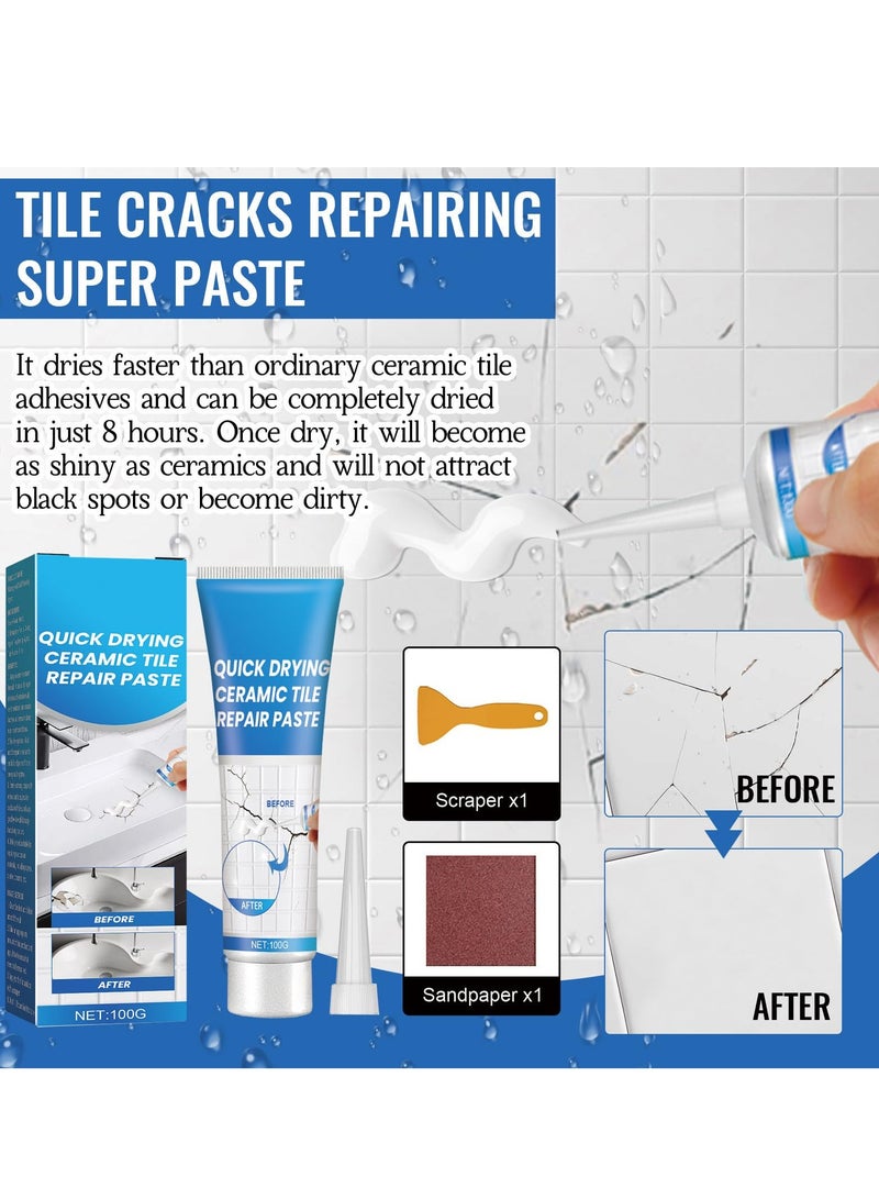 Excefore Tile Grout Paint with Scraper and Sandpaper Cement Crack Filler Grout Sealer for Shower Tile Floor Tile and More Complete Solution for Filling Cracks and Gaps in Tile Surfaces White  - Image 4