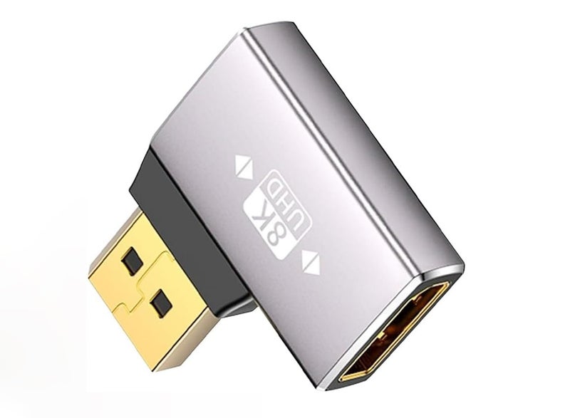 Tobo 8K Right Angle Displayport Adapter, Displayport Extender Adapter 32.4Gbps, DisplayPort Male to Female Adapter (8K/60Hz, 4k/144Hz) for PC, Laptop - Image 1