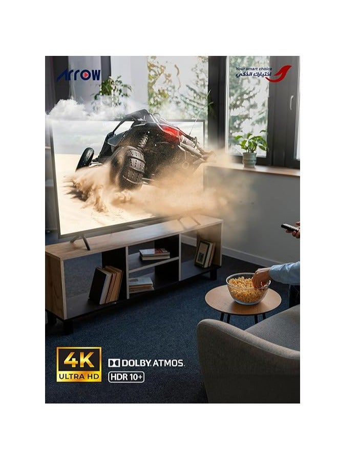 ARRQW 75 Inch 4K Ultra HD Smart Android LED TV-Frame Less, MEMC Enhance gaming, Design, Mirror Cast, HDMI\USB Wi-Fi Input, Netflix, YouTube, Prime video+ ThinQ AI +,75 SMART Black RO-75LPW - Image 3