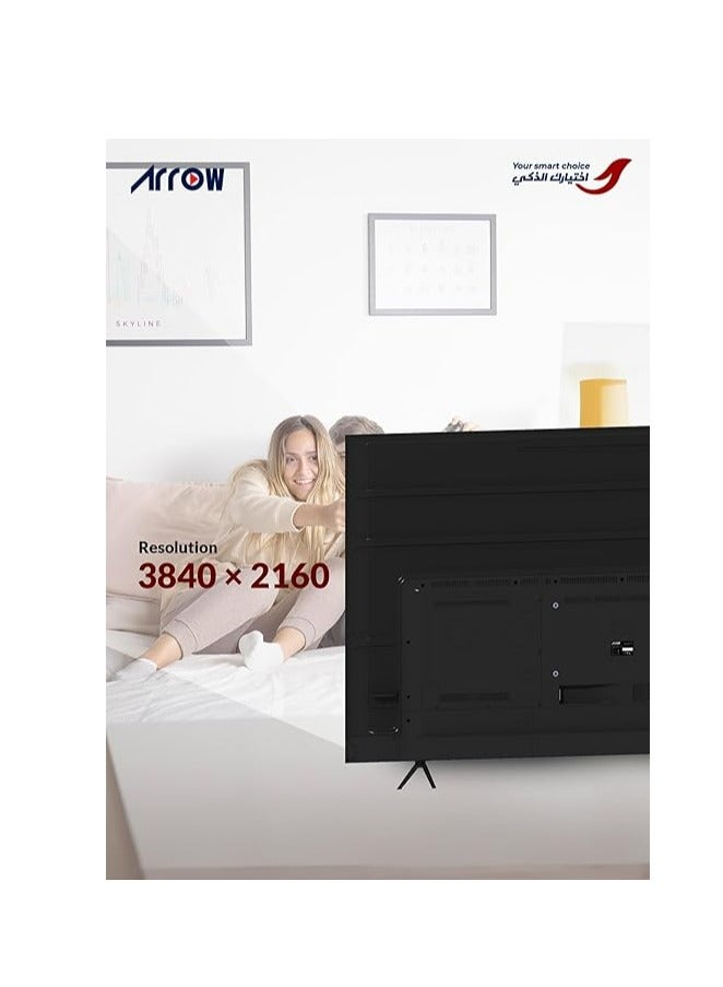 ARRQW 75 Inch 4K Ultra HD Smart Android LED TV-Frame Less, MEMC Enhance gaming, Design, Mirror Cast, HDMI\USB Wi-Fi Input, Netflix, YouTube, Prime video+ ThinQ AI +,75 SMART Black RO-75LPW - Image 4