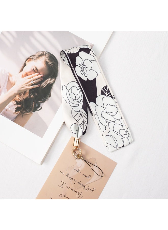 NIBEMINENT Beaded Phone Lanyard, Anti Lost Removable Wrist Strap, Long Satin Chain Pendant Bracelet Pendant, Phone Keychain Lanyard