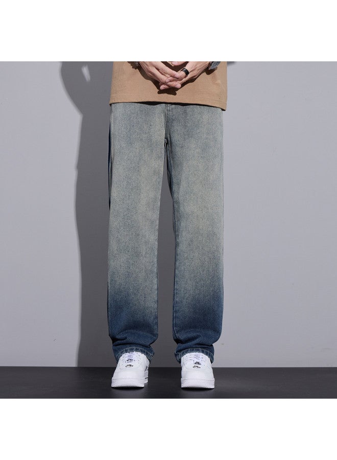 TonLion korean Versatile Spring Color-block Jeans For Youth, Casual And Minimalist Straight-leg Pants - Image 3