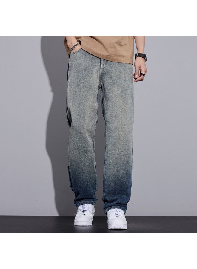 TonLion korean Versatile Spring Color-block Jeans For Youth, Casual And Minimalist Straight-leg Pants - Image 4