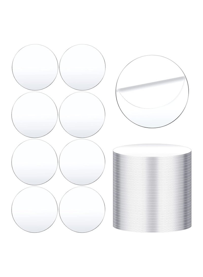 TPGP 50 Pieces Clear Circle Acrylic 0.08 Inch Thick Round Acrylic Blanks Acrylic Discs Round Acrylic Panel for Picture Frame Painting DIY Crafts (3 x 0.08 Inch) - Image 1
