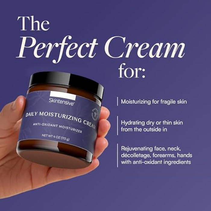 SKINTENSIVE Specialized Fragile Skin Moisturizing Cream for Thin Skin - Moisturizing Formula for Daily Use on Face, Hands & Body - With Vitamins A, C & E and Arnica - 4oz - Image 4