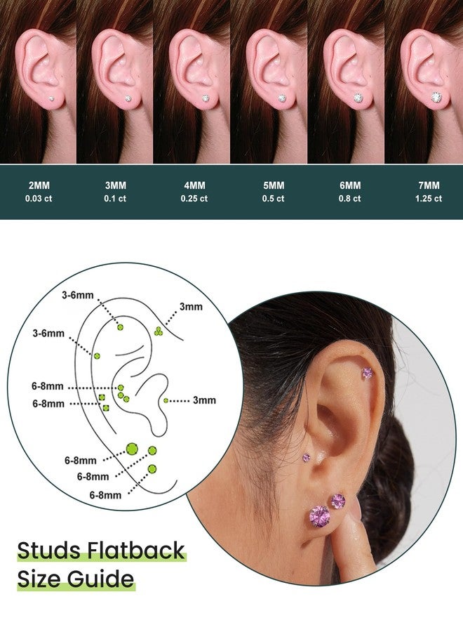 WSSXC 6 Pairs Stud Earrings Set Hypoallergenic Cubic Zirconia 316L Earrings Stainless Steel Earrings for Women (Pink) - Image 5