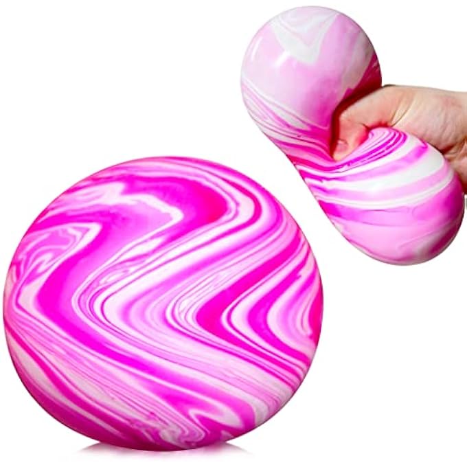 Kawaite Giant Sensory Stress Squeeze Balls - Squishy Dough Balls for Kids - Stretch and Pull, Jumbo Stress Ball, Novelty Stress Relief Ball Fidget Toys Gifts for Boys, Girls, Adults (Pink) - Image 1