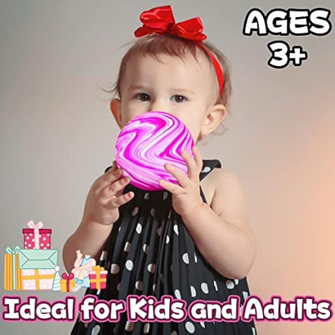 Kawaite Giant Sensory Stress Squeeze Balls - Squishy Dough Balls for Kids - Stretch and Pull, Jumbo Stress Ball, Novelty Stress Relief Ball Fidget Toys Gifts for Boys, Girls, Adults (Pink) - Image 5