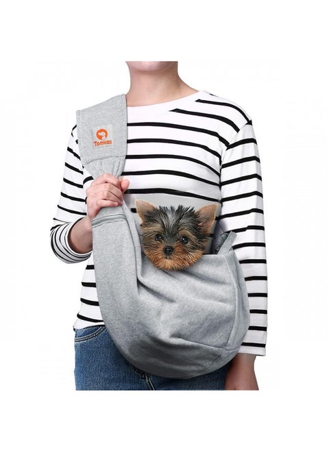 TOMKAS Dog Sling Carrier for Small Dogs pet slings with extra pocket storage sling with storage pocket