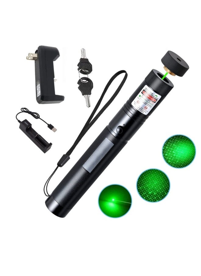 Generic 303 Green Gestapia Laser Flashlight Red Green Purple Laser Remote Sales Command Pen Outdoor Laser Flashlight-Color:303 Black Red Light Green Light Dual Light Source Integrated (one Battery And One Charge) Color Box  - Image 3