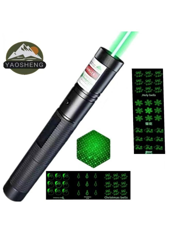 Generic 303 Green Gestapia Laser Flashlight Red Green Purple Laser Remote Sales Command Pen Outdoor Laser Flashlight-Color:303 Black Red Light Green Light Dual Light Source Integrated (one Battery And One Charge) Color Box  - Image 2