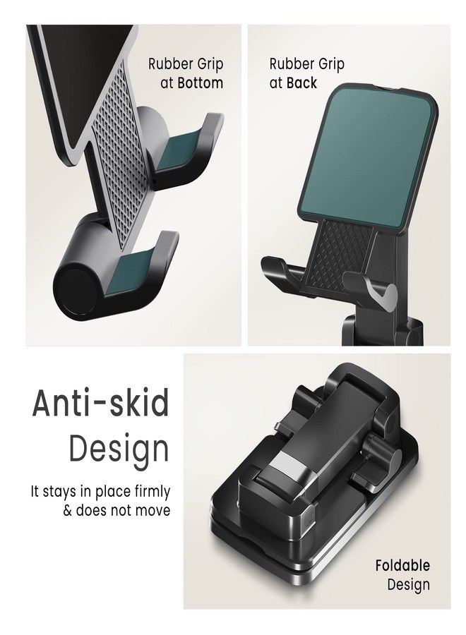 Ambrane Tablet & Mobile Holder for All Smartphones, Tabs, Kindle, iPad Mobile Holding Tabletop Stand, Height Adjustment, Foldable Design, Multipurpose, Anti-Skid Design (Twistand +, Black) - Image 4