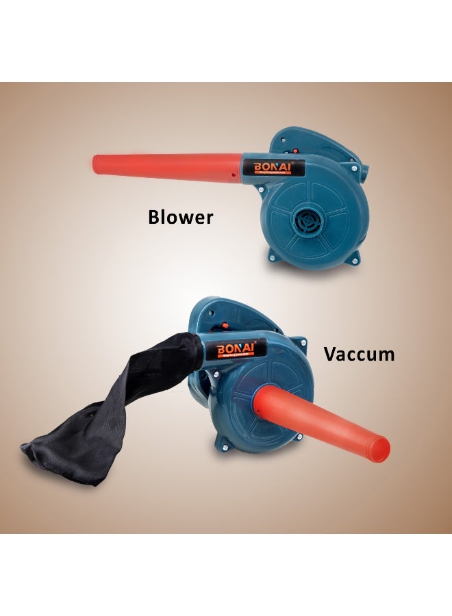 بوناي منفاخ ومكنسة كهربائية بقوة ٩٠٠ واط | مزيل غبار وأوراق الشجر ثنائي الوظيفة | منفاخ هواء عالي السرعة ١٣٠٠٠ دورة في الدقيقة لتنظيف المنازل والحدائق والسيارات وورش العمل - BN-HK81 - Image 3