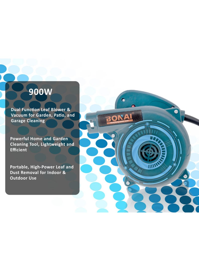 بوناي منفاخ ومكنسة كهربائية بقوة ٩٠٠ واط | مزيل غبار وأوراق الشجر ثنائي الوظيفة | منفاخ هواء عالي السرعة ١٣٠٠٠ دورة في الدقيقة لتنظيف المنازل والحدائق والسيارات وورش العمل - BN-HK81 - Image 4