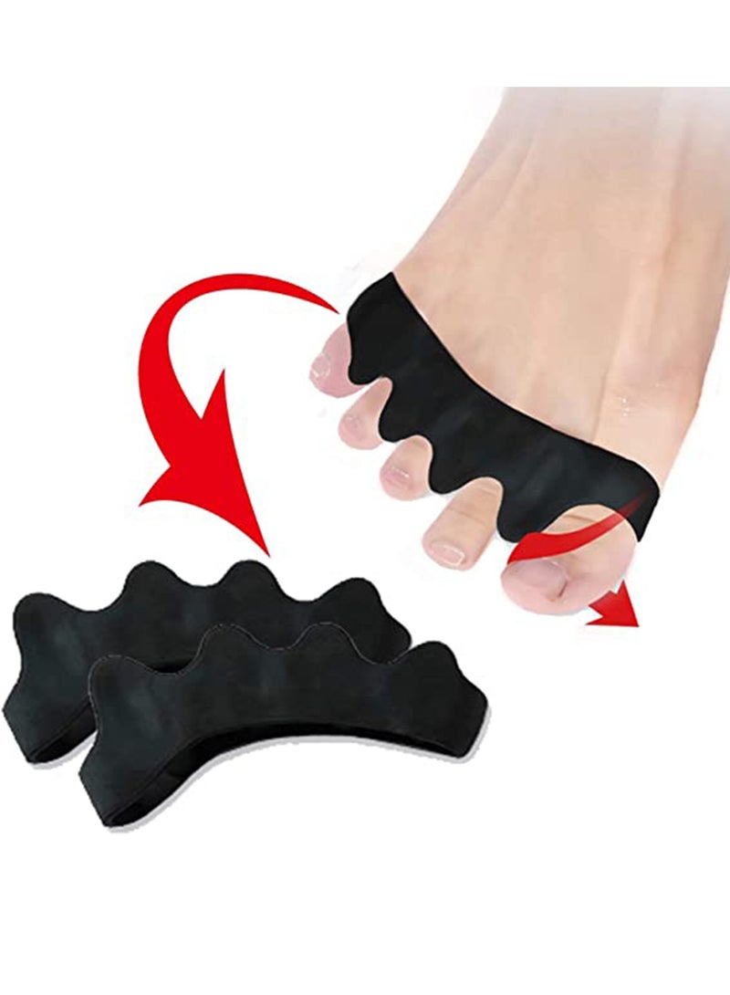 Excefore Toe Separators Spacers, Use for Health Beauty Pedicures, Plantar Fasciitis, Hammer Toes, Claw Toes Other Foot Conditions, Pedicures for Men and Women 2Pcs Black - Image 1