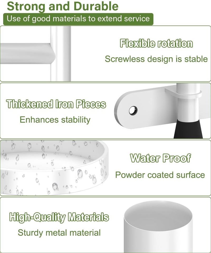 Tikimilor 4-Tier Window Plant Shelves, 160Â° Rotating Indoor Wall Mounted Plant Holder Shelf for Haning Multiple Plants, Floating Window Sill Plants Stand for Home Decor, Gift for Plant Lovers, White - Image 4