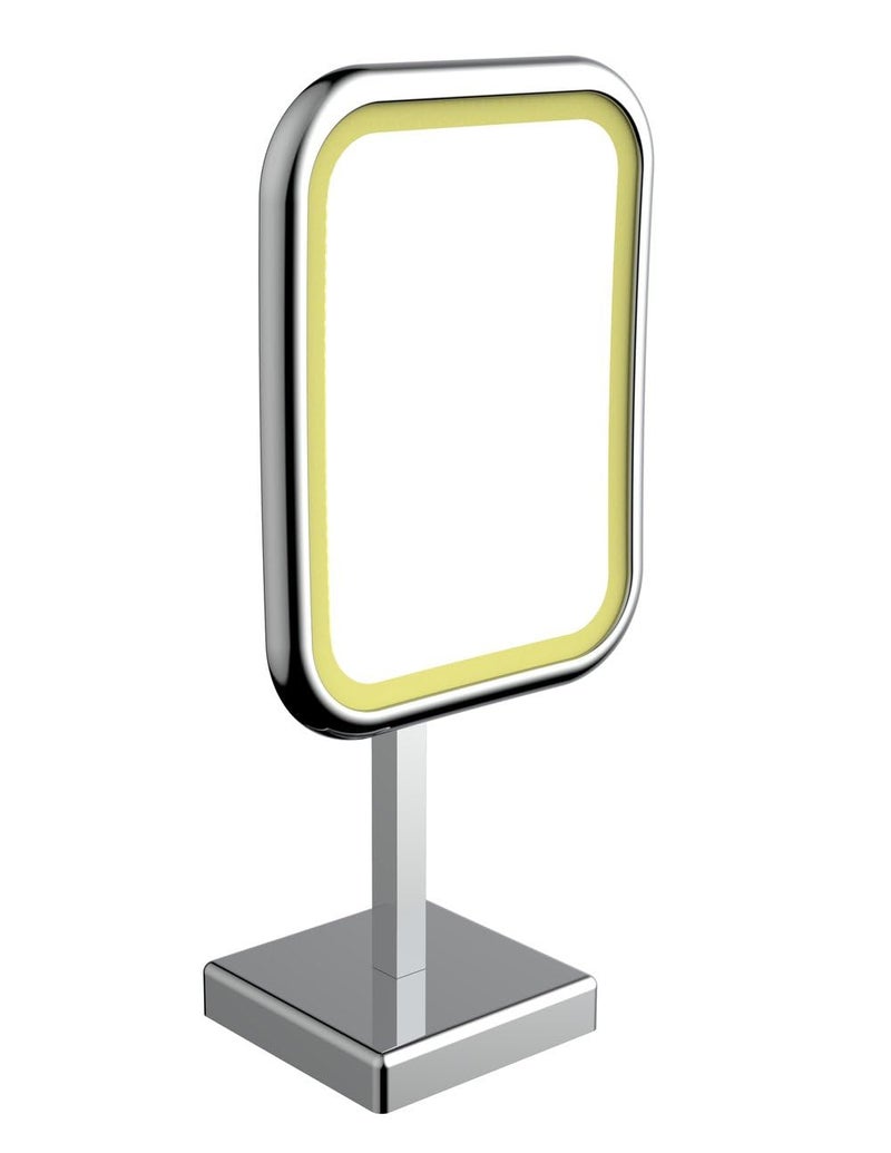 PERK Perk Touch Makeup Mirror with LED 5X Light Dressing Tabletop Vanity Mirror with Power System in Mirror Series Chrome Finish Magnifying Glass Mirror MakeupMagnificationTabletop Vanity  - Image 1