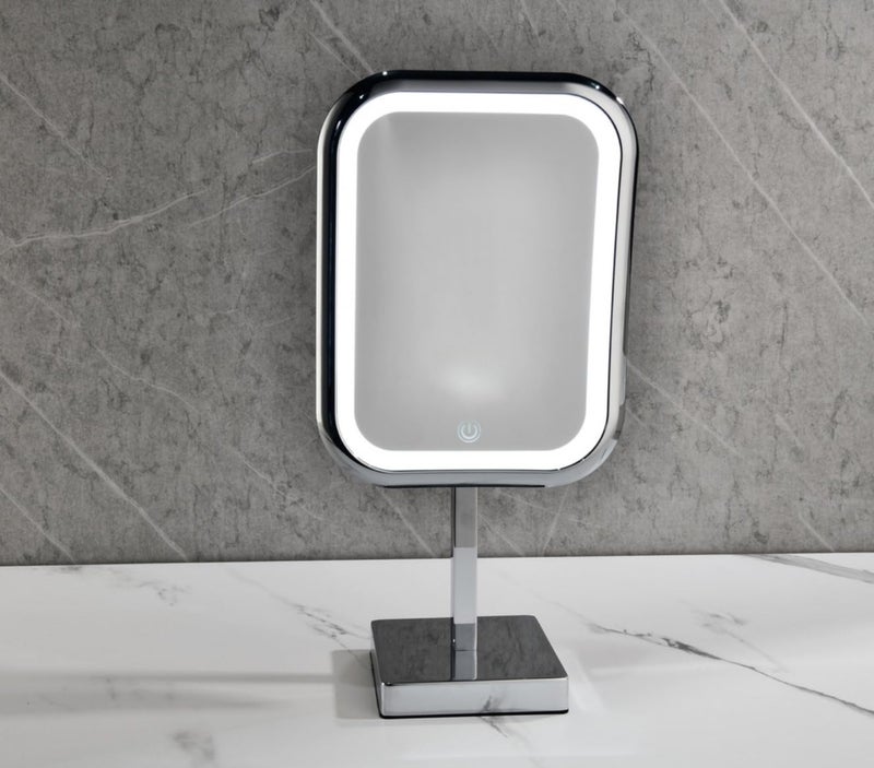 PERK Perk Touch Makeup Mirror with LED 5X Light Dressing Tabletop Vanity Mirror with Power System in Mirror Series Chrome Finish Magnifying Glass Mirror MakeupMagnificationTabletop Vanity  - Image 2