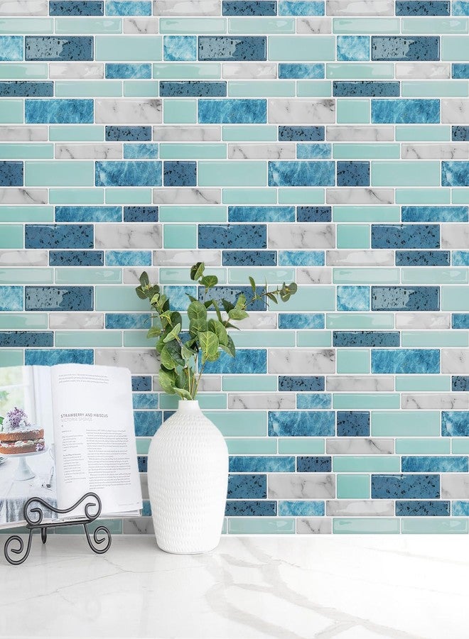Vamos Tile 10 Sheets Peel and Stick Tile Backsplash, 12"x12" Light Color Stick on Wall Tiles, Self Adhesive Tile Sticker for Kitchen Backsplash and Bathroom(Blue Marble Look) - Image 4