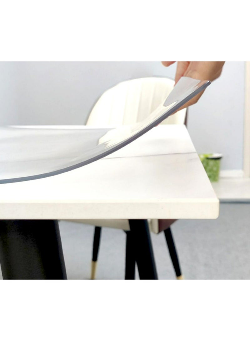 PVC الجدول قماش شفاف واضح مكتب غطاء حامي البلاستيك ناعم الزجاج مقاوم للماء مقاوم للزيت لجدول الطعام - Image 2