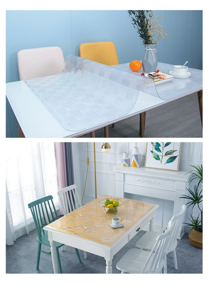 PVC الجدول قماش شفاف واضح مكتب غطاء حامي البلاستيك ناعم الزجاج مقاوم للماء مقاوم للزيت لجدول الطعام - Image 5