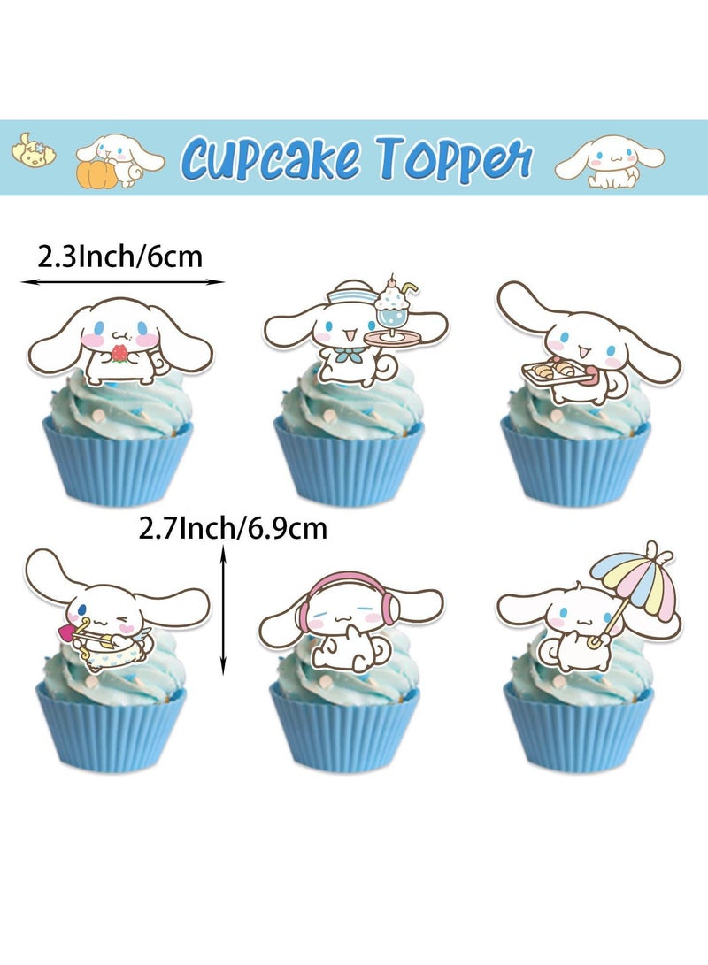 عام زينة عيد ميلاد لطيفة - مجموعة مكونة من 32 قطعة، تشمل زينة حفلات لطيفة، مستلزمات حفلات لطيفة تتضمن زينة كعك كرتونية أنمي لطيفة، زينة كعك صغيرة، بالونات لاتكس، وبالونات من الألومنيوم. - Image 4