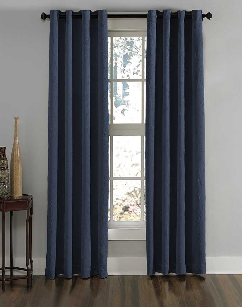 Curtainworks Lenox Grommet Curtain Panel, 50 by 120", Navy - Image 1