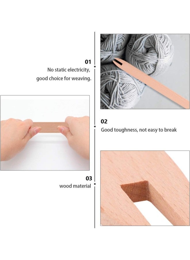 klarako 2pcs Natural Wooden Shuttles Weaving Sticks Knitting Tool Sewing Accessories for Sweater Scarf Tapestry Knitted Crafts 30.4 x 2.5 x 0.4cm  - Image 1