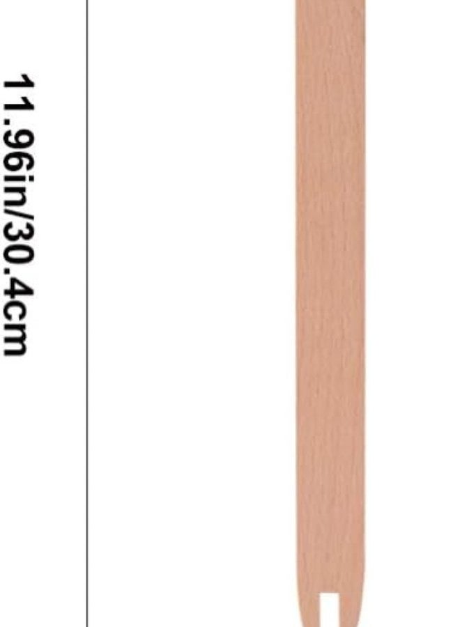 klarako 2pcs Natural Wooden Shuttles Weaving Sticks Knitting Tool Sewing Accessories for Sweater Scarf Tapestry Knitted Crafts 30.4 x 2.5 x 0.4cm  - Image 3