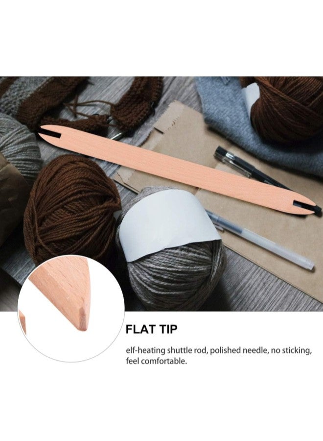 klarako 2pcs Natural Wooden Shuttles Weaving Sticks Knitting Tool Sewing Accessories for Sweater Scarf Tapestry Knitted Crafts 30.4 x 2.5 x 0.4cm  - Image 2