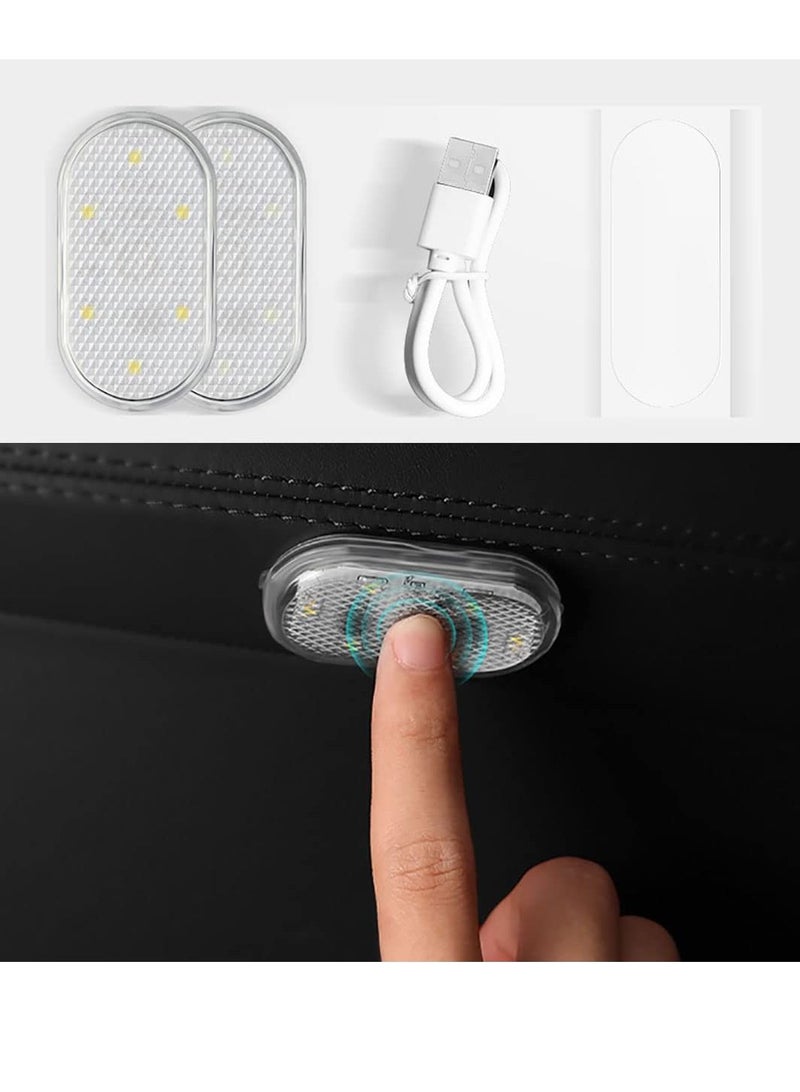Y&D Car LED Lights Interior, Interior with 6 Bright Lamp Beads, Portable Night Reading Light Atmosphere, USB Rechargeable Lighting ,for Car/RV (Warm White Light) - Image 1