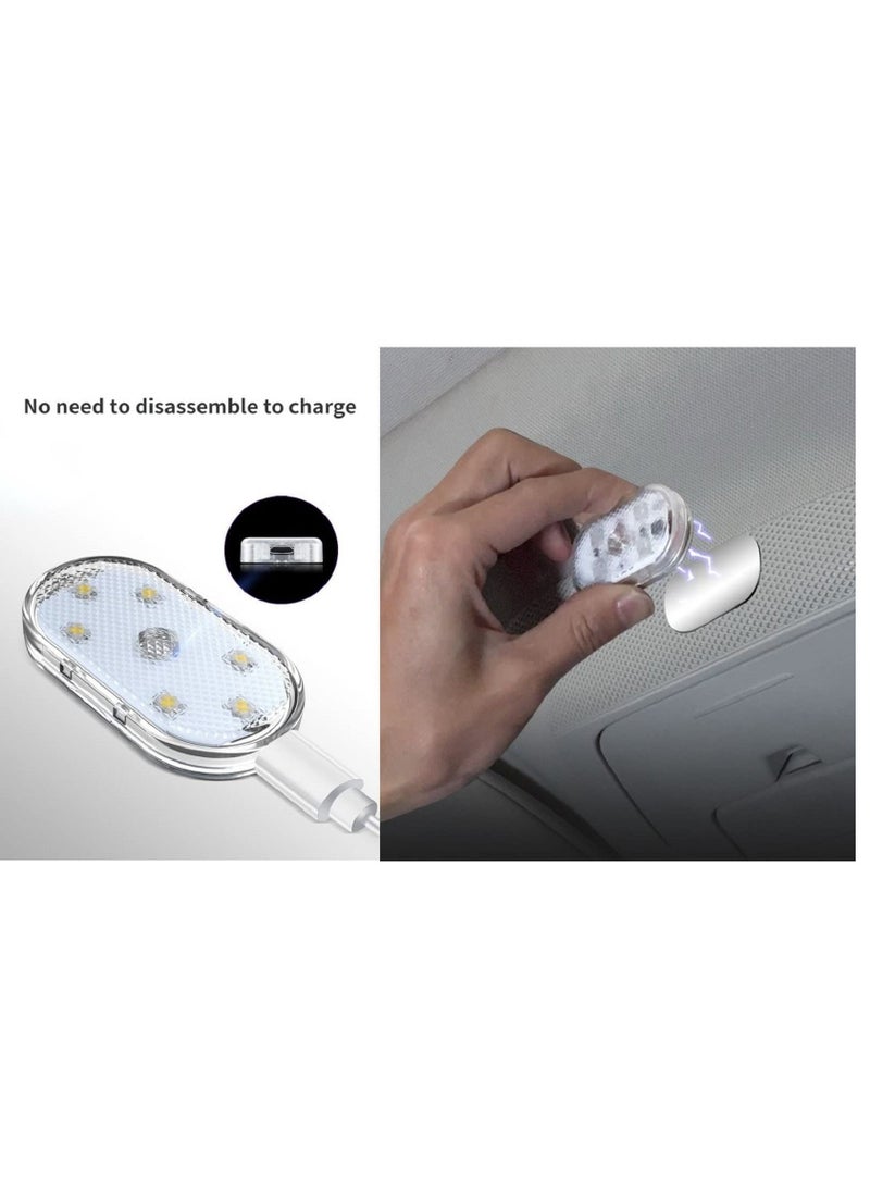 Y&D Car LED Lights Interior, Interior with 6 Bright Lamp Beads, Portable Night Reading Light Atmosphere, USB Rechargeable Lighting ,for Car/RV (Warm White Light) - Image 4