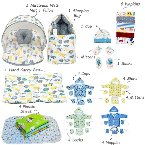 Infantbond by Fareto Newborn Baby All Season Essential Combo Set (36 in 1) | All-in-One Soft Care Kit for Newborns (0–6 Months) | Premium Baby Gift Set (Grey Spiral) - Image 2