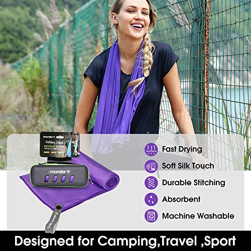 4Monster Microfiber Towel, Travel Towel, Camping Towel,Small Size 15.7¡Á31.5', Fast Drying, Soft Light Weight,Suitable for Gym, Beach, Swimming, Backpacking and More - Image 2
