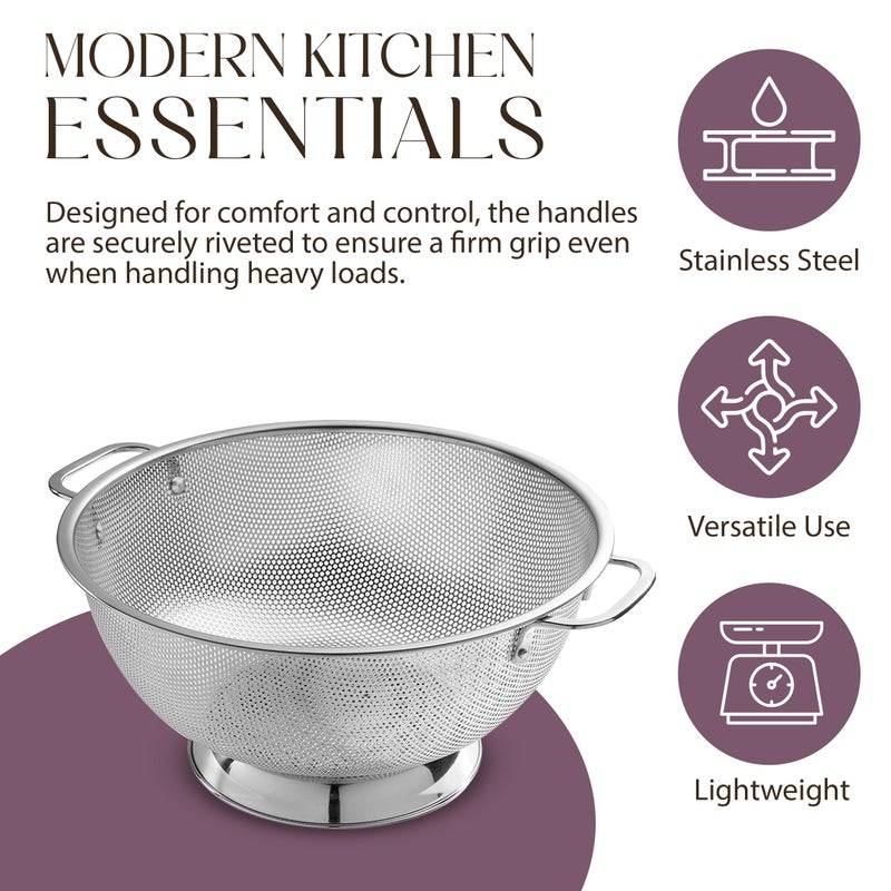 Bellemain Micro-perforated Stainless Steel Colander-Dishwasher Safe (3 QT and 5 QT) - Image 5