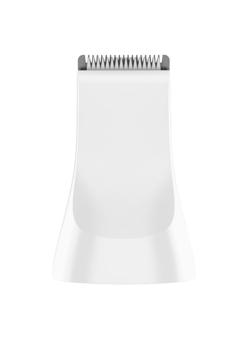 porodo 4 in 1 Face And Body Electric Trimmer with Smart LED Display / Ceramic Precision Blades / Shaving, Full-Body Grooming / Water Resistant IPX7 / Facial Shaver Head . Body Shaver Head & Precision Trimmer Head / 6100RPM - White - Image 2