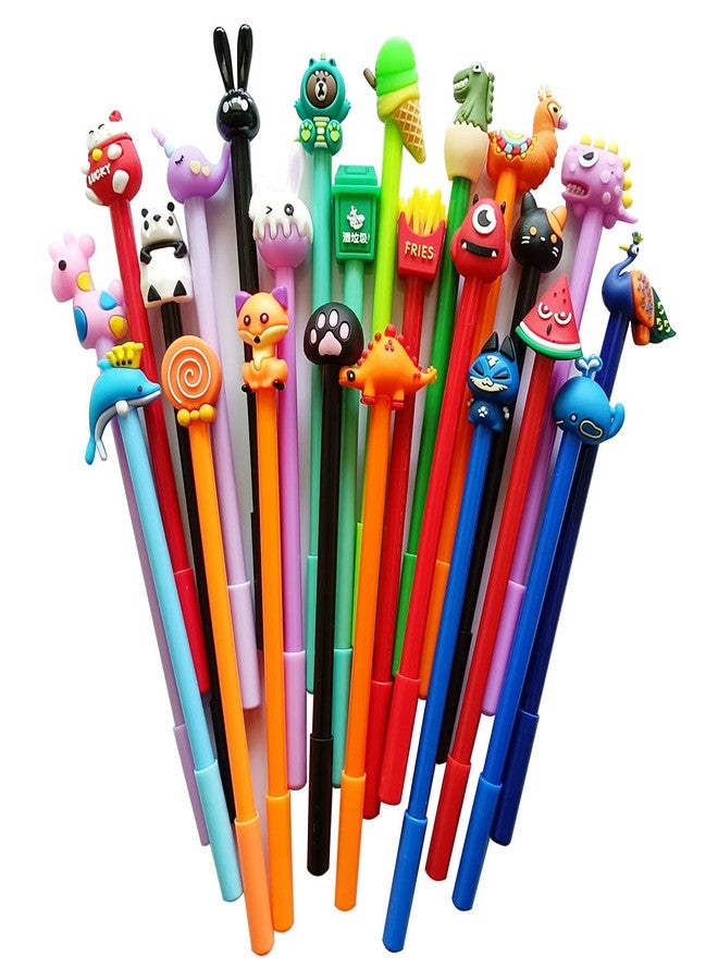sencoo 24 pack Cute Cartoon Gel Blue Ink Pens Assorted Style Writing Birthday Present School Prize Student Gift Fun Girls Kiddie Pens (blue) - Image 5