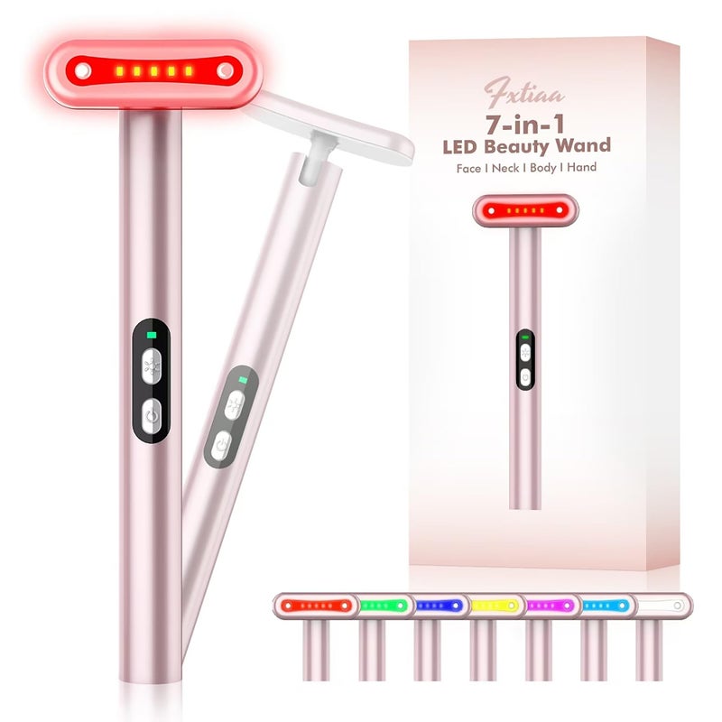 Fxtiaa RedLightTherapyforFace 7 in 1 LED Light Therapy Eye Equipment for Skin Care at Home Red Light Therapy Face Massager Skin Rejuvenation Light