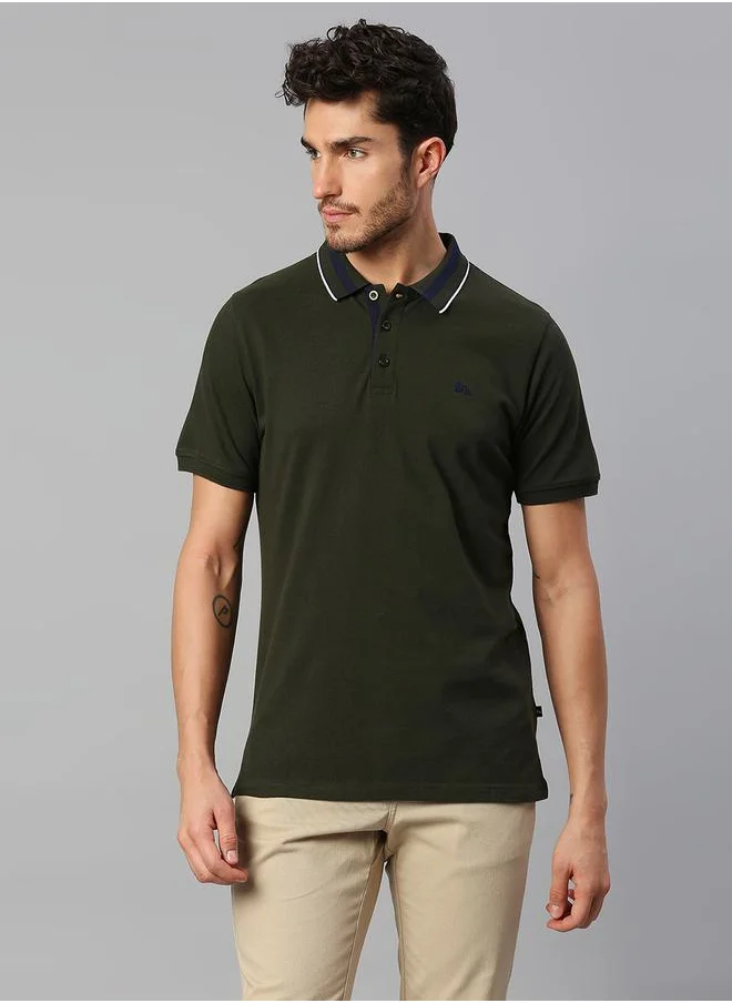 Dennis Lingo Tipping Detail Slim Fit Polo with Short Sleeve by Styli