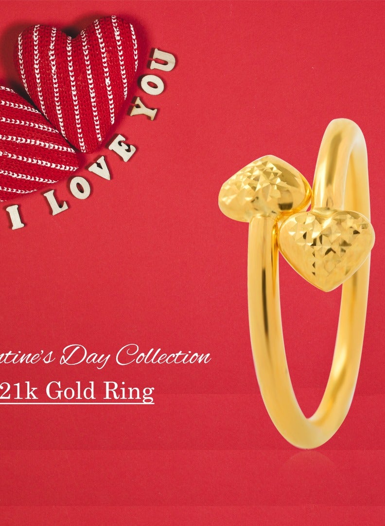BAFLEH JEWELLERY The Ultimate Golden Expression of Love – 21K Heart Ring  - Image 4