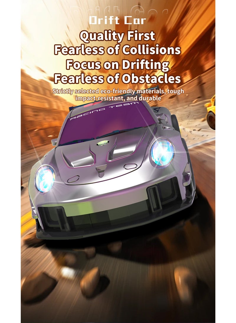 JJRC 1/24 Scale RC Drift Car, 2.4G 4WD Remote Control Car & LED Lights, Mini roadblocks and replacement tires are included.perfect RC Vehicle gift for Adult and 6-15 years old kids - Image 3