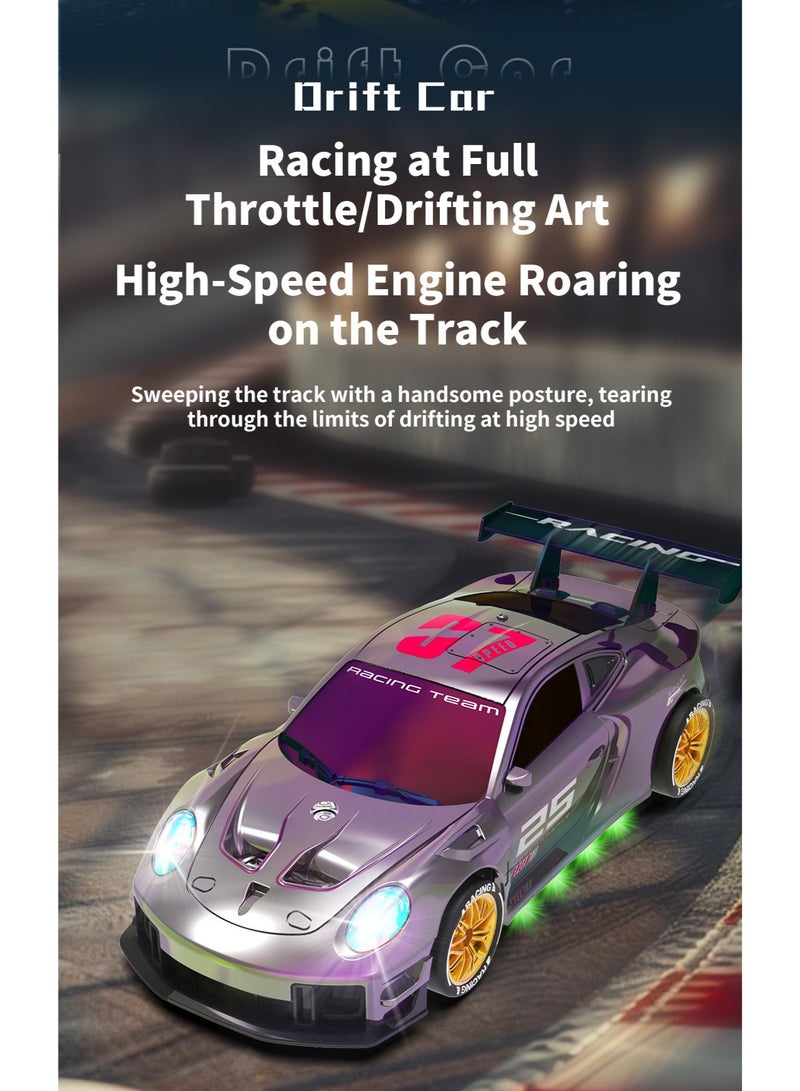 JJRC 1/24 Scale RC Drift Car, 2.4G 4WD Remote Control Car & LED Lights, Mini roadblocks and replacement tires are included.perfect RC Vehicle gift for Adult and 6-15 years old kids - Image 2