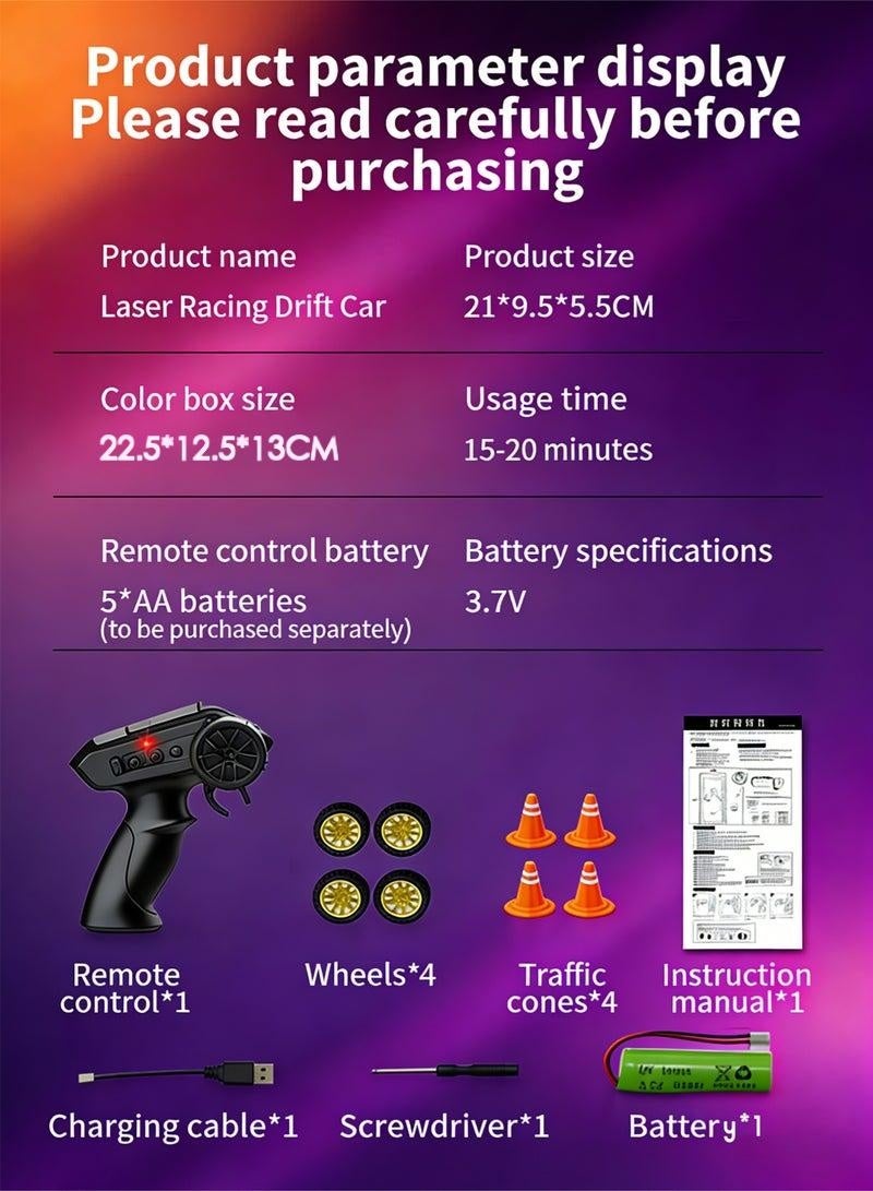 JJRC 1/24 Scale RC Drift Car, 2.4G 4WD Remote Control Car & LED Lights, Mini roadblocks and replacement tires are included.perfect RC Vehicle gift for Adult and 6-15 years old kids - Image 5