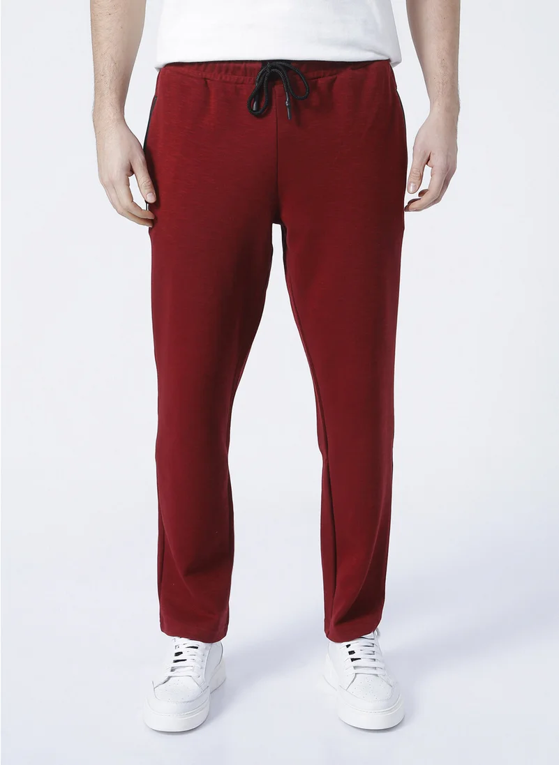 North Ice Ni202110411 Regular Fit Plain Claret Red Men's Sweatpants