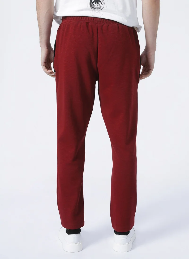 North Ice Ni202110411 Regular Fit Plain Claret Red Men's Sweatpants